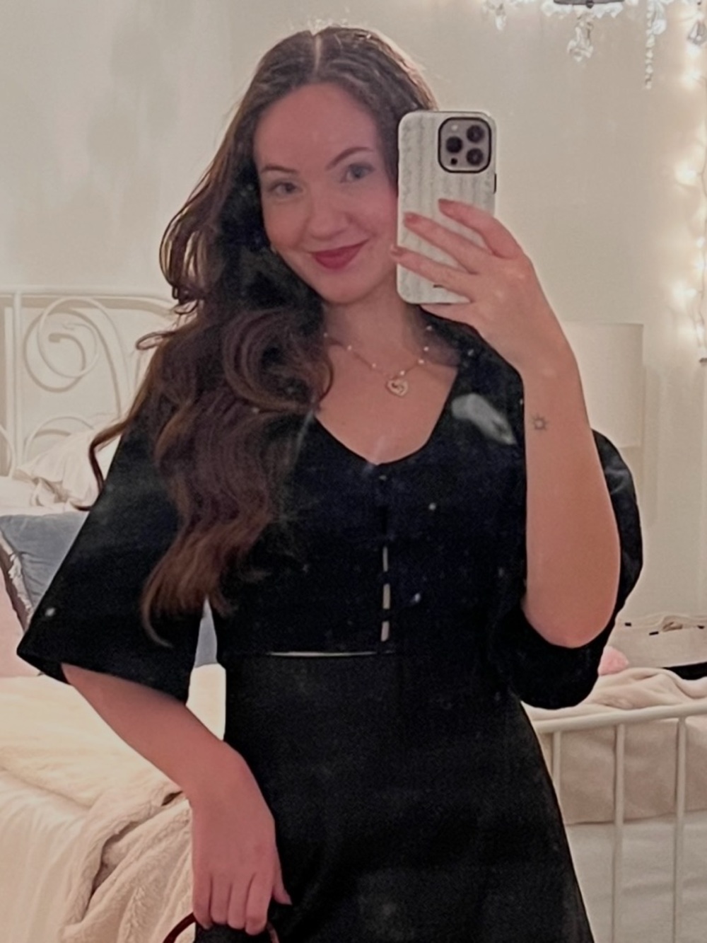 Cropped black denim top